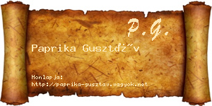 Paprika Gusztáv névjegykártya